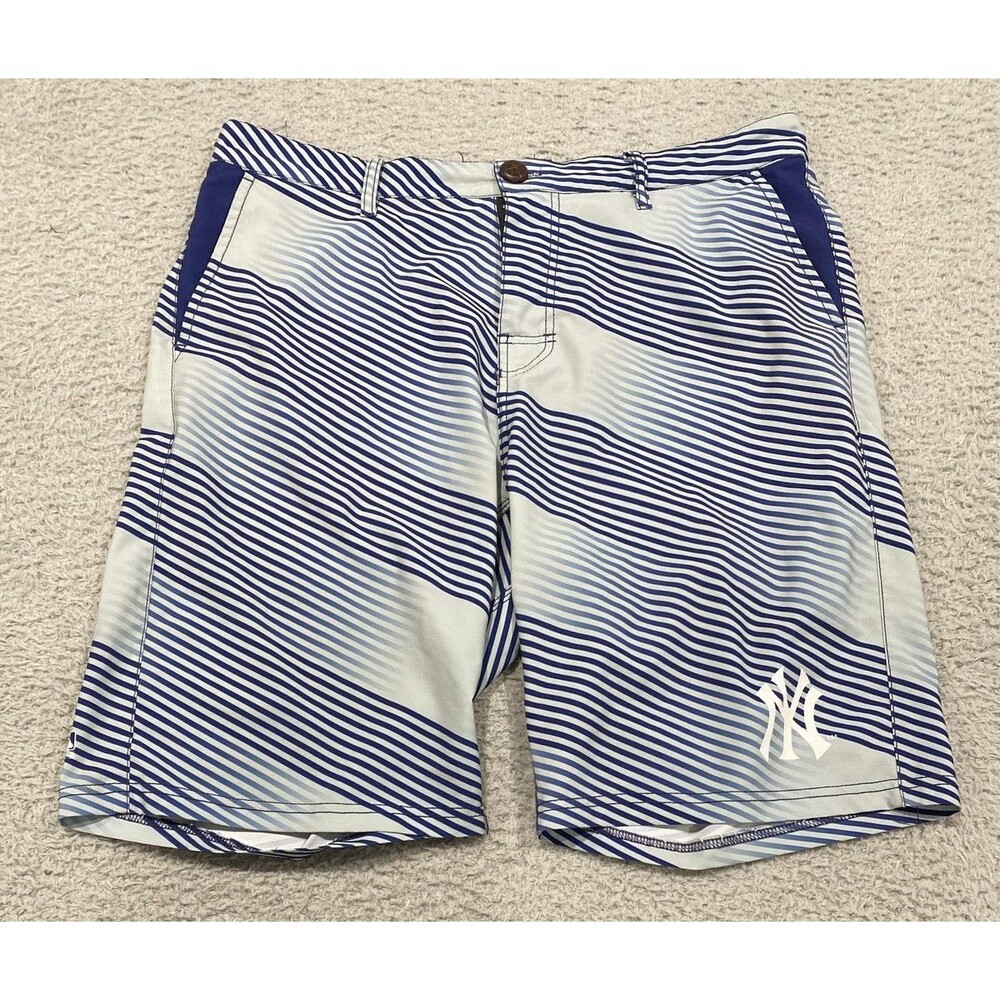 New York Yankees Shorts Mens 36 Blue MLB Baseball Genuine Merchandise Striped